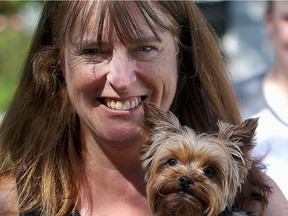 Dianne Weed with her terrier, Poppie. Photo: Adrian Lam/Victoria Times Colonist
