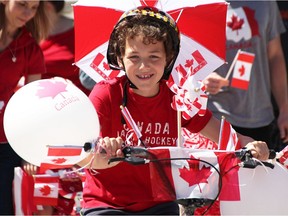 Kieran Gower, 10, was one of 100 or so kids who rode in this year's Canada Day parade in Bright's Grove, Ont. on June 22. Every year since 1981, the community has been getting a head start on celebrating. Tyler Kula/Sarnia Observer/Postmedia Network