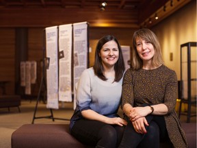 Claire Battershill (left) and Heather Jessup are the curators of Make Believe: The Secret Library of M. Prud'homme — A Rare Collection of Fakes show that will be at the Vancouver Public Library’s main branch from July 5 to Aug. 21.