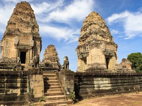 The Baphuon Temple was built in the 11th Century. A 50 year restoration of the temple was completed in 2011.