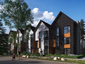 An artist’s rendering of Orchard Park, which comprises 80 two- and three-bedroom townhomes in South Surrey.