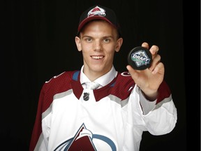 Trent Miner poses after being selected 202nd overall by the Colorado Avalanche during the 2019 NHL Draft at Rogers Arena on June 22, 2019 in Vancouver. Photo: Kevin Light/Getty Images