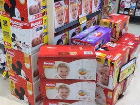 Diapers in a supermarket.