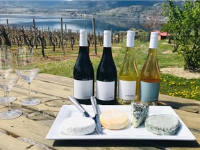 Cheese and wine tasting at Poplar Grove Cheese in Penticton.