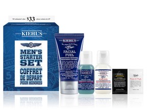 Kiehl’s men’s starter set, $33 at Holt Renfrew, holtrenfrew.com.