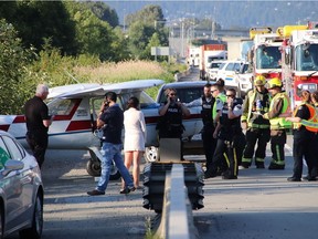 Mechanical issues forced a student pilot and instructor to land a small plane on Highway 17 in Surrey Friday night.