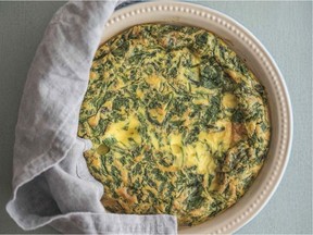 This crustless spinach quiche, flavoured with Cheddar and shallots, is just the thing for guests who are avoiding carbs.