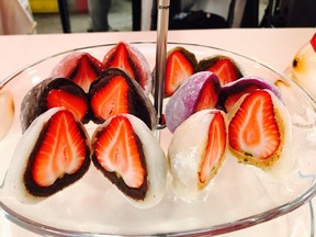 Asomi Mochi's strawberry-centred mochi treat is among the picks at this year's Richmond Night Market. (MIA STAINSBY PHOTO)