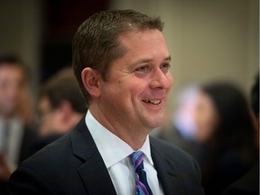 Andrew Scheer, leader of the Conservative Party of Canada, smiles during an event in Montreal in May.