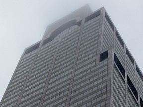 A view of 787 7th Ave. in midtown Manhattan where a helicopter was reported to have crashed in New York City on June 10, 2019.