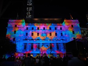 Colourful Customs House is all aglow. Photo credit: