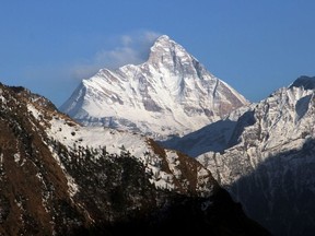 Snow-covered Nanda Devi mountain is seen from Auli town, in the northern Himalayan state of Uttarakhand, India February 25, 2014.