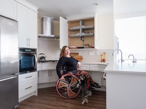 Jenna Reed-Côté in her recently renovated Vancouver home. Interior designer Kendall Ansell utilized Universal design (UD) principles — the concept of making a space accessible to everyone to use, regardless of age or possible physical limitations.