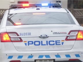 Surrey RCMP arrested one man after a police cruiser was stolen Friday night.