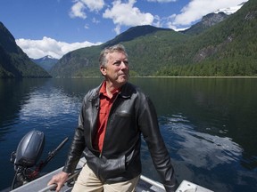 B.C. Parks Foundation chairman Ross Beaty surveys an area the foundation is hoping to purchase, during a tour of Princess Louisa Inlet on Thursday.