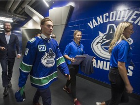 Nils Hoglander was picked Saturday by the Vancouver Canucks in the second round of the NHL Entry Draft at Rogers Arena in Vancouver.