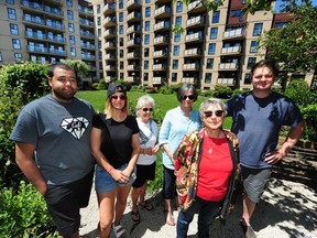 From left, Dorian and Megan Reed, Frances Anderson, Wendy Murphy, Sharon Yandle and Darcey Johnson at the Creekview Housing Co-op.
