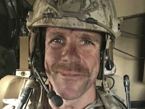 This undated selfie photo provided by Andrea Gallagher shows her husband, Navy SEAL Edward Gallagher, who has been charged with murder in the 2017 death of an Iraqi war prisoner.