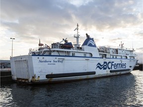 B.C. Ferries vessel Northern Sea Wolf, shortly after arriving at Ogden Point.