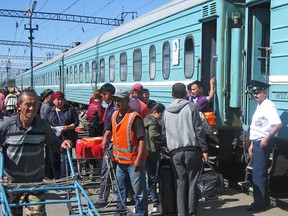 The train going from Tashkent to Almaty.