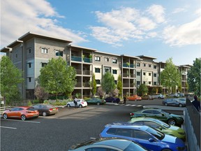 A rendering provided by Highstreet Ventures of their winning Carrington View apartment building project in West Kelowna.