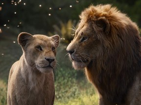 Beyoncé and Donald Glover in The Lion King (2019). Courtesy of Disney Pictures