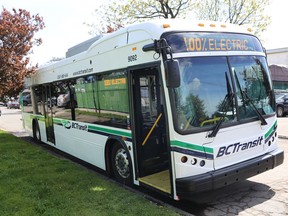 BC Transit is using operational reserves to make up a provincial cut to public transit funding in the 2020/21 B.C. budget. The Crown transportation agency is still receiving additional capital funding to purchase electric buses, pictured here.