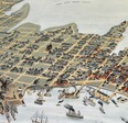 Detail from a 1898 bird's-eye-view map of Vancouver published by The Vancouver World. Gilbert McConnell lived in the 400-block of East Hastings Street, which is in the middle of the image.