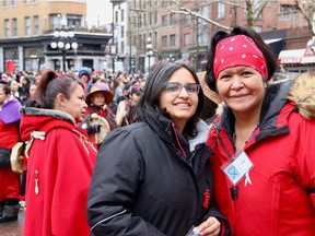 Red Women Rising co-authors Carol Muree Martin, right, and Harsha Walia.