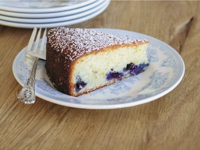 Ground almonds add richness and plain yogurt lends moistness to this easy-to-make blueberry cake.