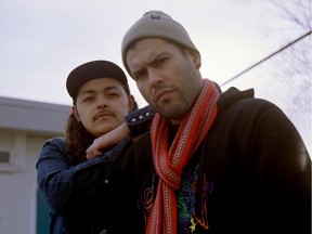 Mob Bounce are, from left, Craig Frank Edes (a.k.a. The Northwest Kid, Gitxsan) and Travis Hebert (a.k.a. Heebz the Earthchild, Cree/Métis).