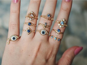 An assortment of rings from the Montreal-based brand Sofia Zakia.