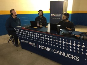 Sportsnet 650 hockey prospects analyst Ryan Biech, left, has been hired by the Vancouver Canucks.