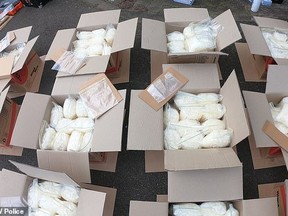 New South Wales police discovered bags of crystal methylamphetamie in Simon Tu's van, after they pulled him over for crashing into one of their cars.