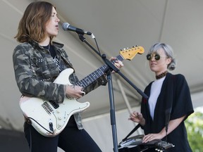 Larkin Poe's Rebecca  (left) and Megan Lovell perform at the 42nd annual Vancouver Folk Festival.