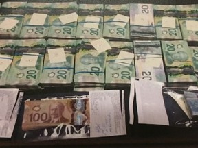 Cash seized in Vancouver police investigation Project Trunkline into drug trafficking that overlapped with money-laundering investigation E-Priate by the RCMP. Source: police documetns filed in BC Supreme court. [PNG Merlin Archive]