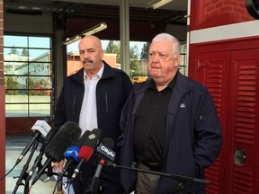 White Rock Mayor Darryl Walker, and fire chief Phil Lemire appeared in front of residents and taxpayers after a serious wind storm last December.