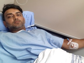 Amit Prasad, a 36-year-old baggage handler, says he was jumped by six men in the YVR parking lot on Monday.