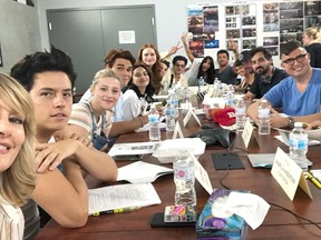 The cast of Riverdale gather for a table read of Episode 1 of Season 4, which is dedicated to the late Luke Perry.