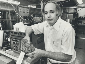 Dr. David Strangway in his lab in 1978.