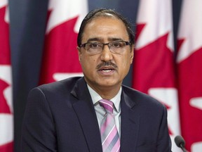 Natural Resources Minister Amarjeet Sohi speaks during a news conference in Ottawa on October 3, 2018. Sohi says his government is willing to entertain offers for Indigenous ownership of the Trans Mountain pipeline but won't be jumping at the first offer on the table.