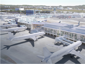 Artistic rendering of YVR’s international terminal expansion exterior.