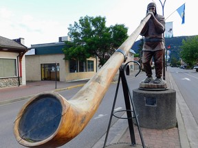 The Alpen Man statue is a downtown Smithers landmark.