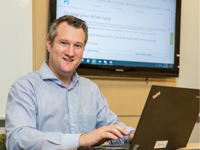 Tyler McGilvery, business process advisor for ICBC, takes the online policy education tool for a test drive.