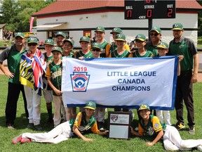 The Coquitlam A's will represent Canada at the Little League World Series in Williamsport, Pennsylvania after defeating Quebec's Mirabel Diamond 6-3 on Saturday in the Canadian final. Photo: Courtesy of littleleague.org [PNG Merlin Archive]