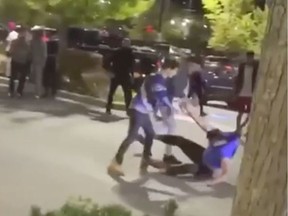 This is a screen grab from a video that surfaced in August of Surrey youth brawling in the Strawberry Hill neighbourhood. Another video of youth fighting posted Thursday has prompted the mayor to speak out about the mob violence.