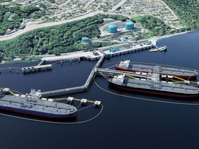 Construction on the controversial Trans Mountain Pipeline project is set to restart within a month. Pictured is a renderings of Westridge Marine Terminal.