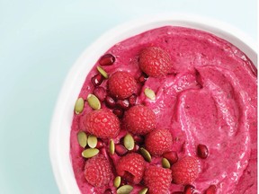 Blushing Beet Smoothie Bowl from the cookbook Eat More Plants: Over 100 Anti-Inflammatory, Plant-based Recipes for Vibrant Living by Desiree Nielsen.