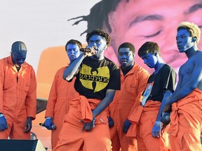 Brockhampton performs on Camp Stage during Day 1 of Camp Flog Gnaw Carnival 2017 at Exposition Park on Oct. 28 in Los Angeles.