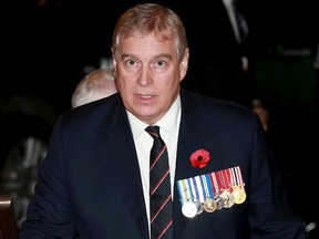 Prince Andrew, Duke of York arrives at the Royal Albert Hall during the Annual Festival of Remembrance in London November 7, 2015. The Duke released a statement saying he was 'appalled' by recent reports of Epstein's alleged sex crimes.